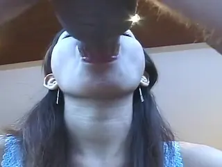 Sexy asian bitch  in black stocking fucked