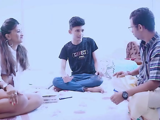 Antim & Sourish get hot and heavy with stepbro & school lecturer in Indian Fledgling video